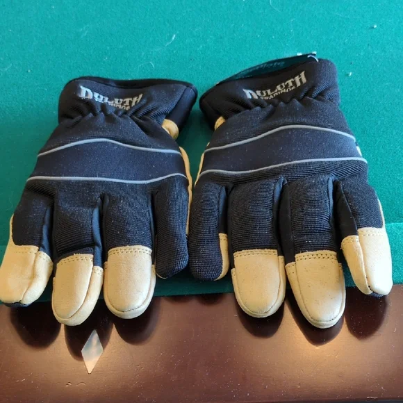 Duluth Trading Co Black &Tan, Poly & Leather Gloves XL - Picture 3 of 5